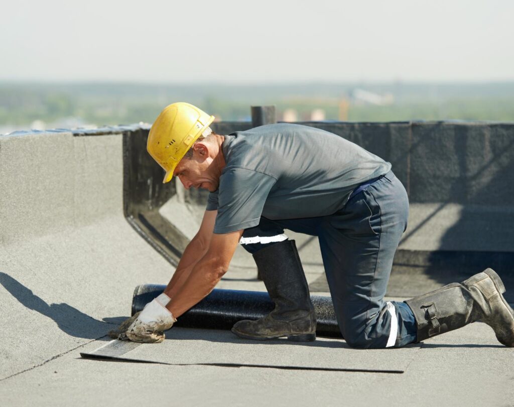 Roofing company near me in Greensboro, NC, completing commercial roof installation