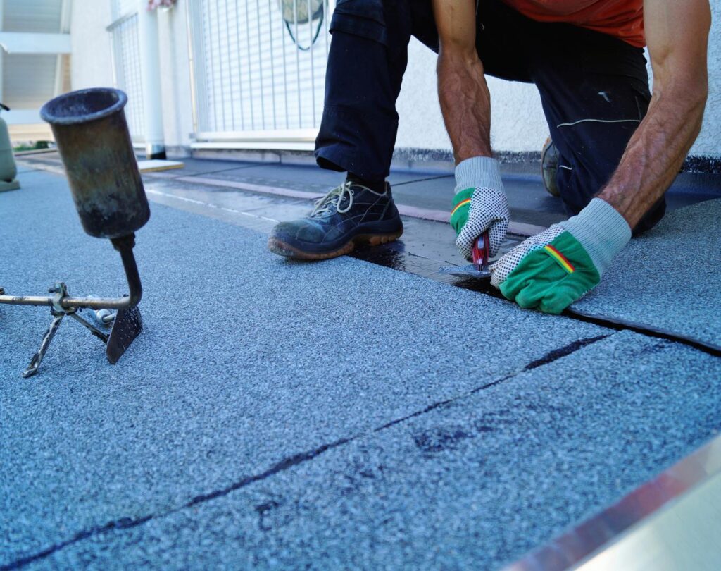 Professional roofing company near me in Dobson, NC, completing commercial roof installation